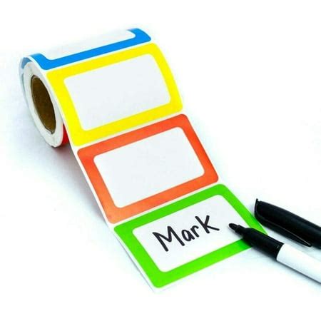 ICHUDAN Name Tags,4 Rolls Name Tag Labels Colorful Border Name Tag ...