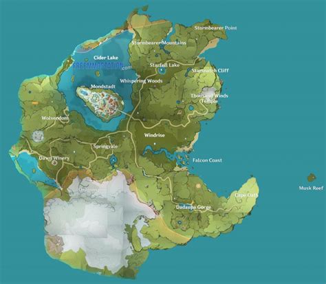 Genshin Impact Mondstadt Map Act 1 - FreeMMOStation