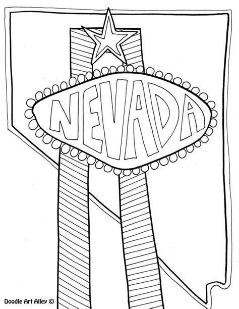 Nevada State Seal Coloring Page Sketch Coloring Page