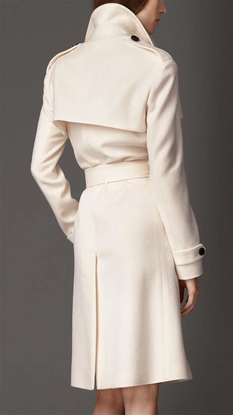 Lyst - Burberry Long Double Cashmere Trench Coat in White