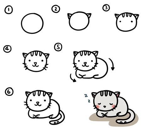 20 Easy Cat Drawing Step by Step Tutorials - Simple Cat Sketch