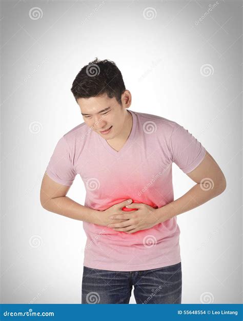 Asian Man Have Stomach Ache Stock Photo - Image of attractive, ache: 55648554