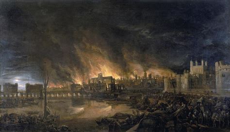 The Great Fire of London Painting by Master Art Collection - Fine Art ...