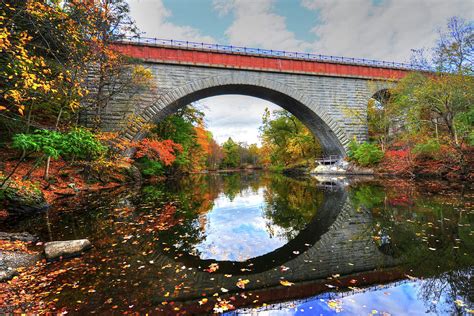 Newton Upper Falls Autumn Foliage Photograph by Toby McGuire