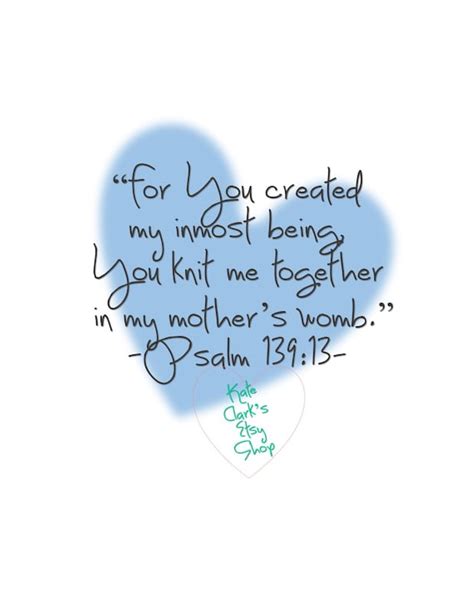 New Baby Boy Bible Verse Psalm 139:13 Digital Art Printable