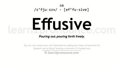 Pronunciation of Effusive | Definition of Effusive - YouTube