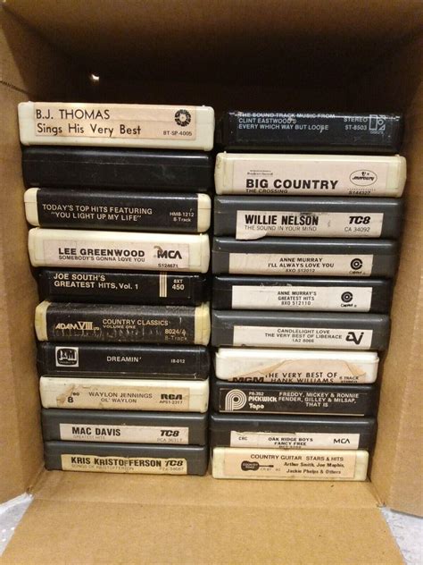 Vintage Country Music 8 track lot of 20tapes. See Description for ...