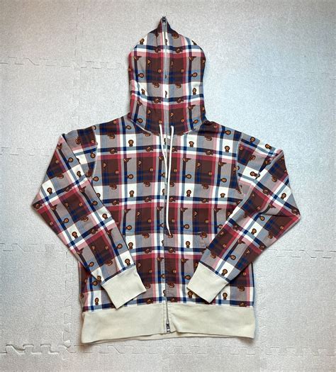 Bape Bape Brown Plaid Baby Milo Full Zip Hoodie Size M Japan | Grailed