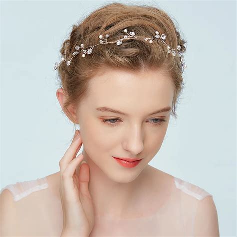 Elegant Bridal headbands hair jewelry simulated pearls handmade hair accessories for women ...