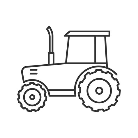 Tractor linear icon. Agricultural implement. Thin line illustration. Contour symbol. Vector ...