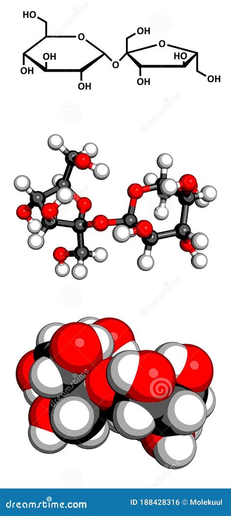 Sugar (sucrose, Saccharose) Molecule, Chemical Structure Cartoon Vector | CartoonDealer.com ...