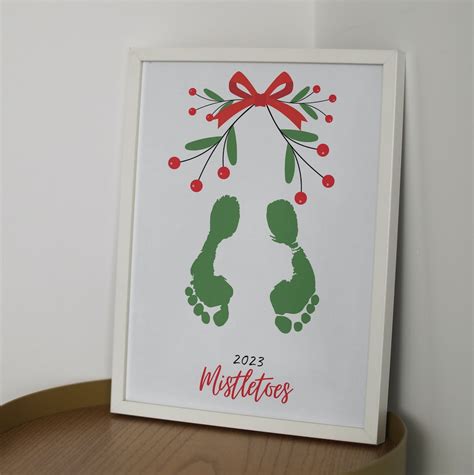 Printable Mistletoe Footprint 2023 Mistletoes Mistle-toes - Etsy