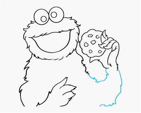 How To Draw Cookie Monster From Sesame Street - Cookie Monster Drawing Easy, HD Png Download ...