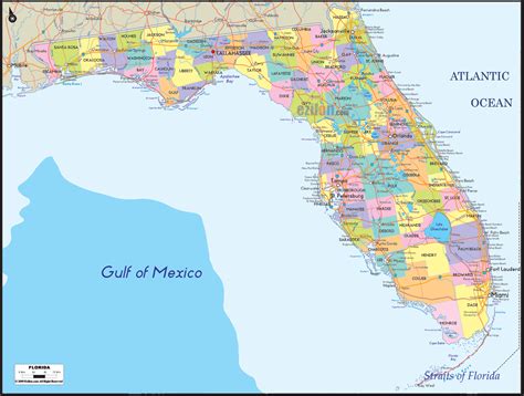 Political Map of Florida - Ezilon Maps