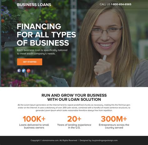 top converting lead funnel landing page design to capture leads | Business loans, Landing page ...