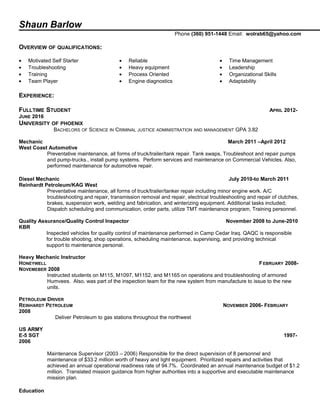 Shaun Barlow Resume 4 | PDF