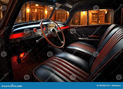 Classic Hot Rods Interior with Leather Seats and Dashboard Stock ...