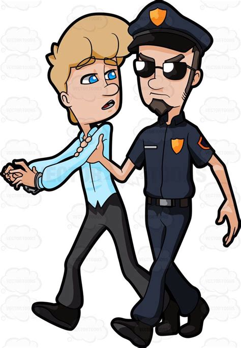 A Man Protesting As He Is Being Arrested By A Cop | Stock Cartoon Graphics | Vector Toons ...