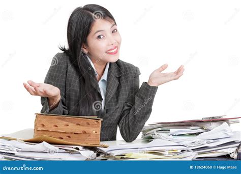 Silly Office Worker Messy Desk Stock Photo - Image of papers, pile ...