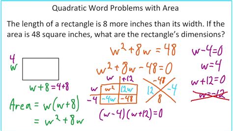 Quadratic Word Problems with Area - YouTube