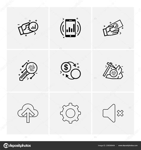 Different Minimalistic Flat Vector App Icons Gray Background Stock Vector Image by ©ibrandify ...