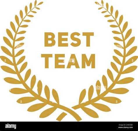 Best team golden badge. Laurel branches award sign Stock Vector Image ...