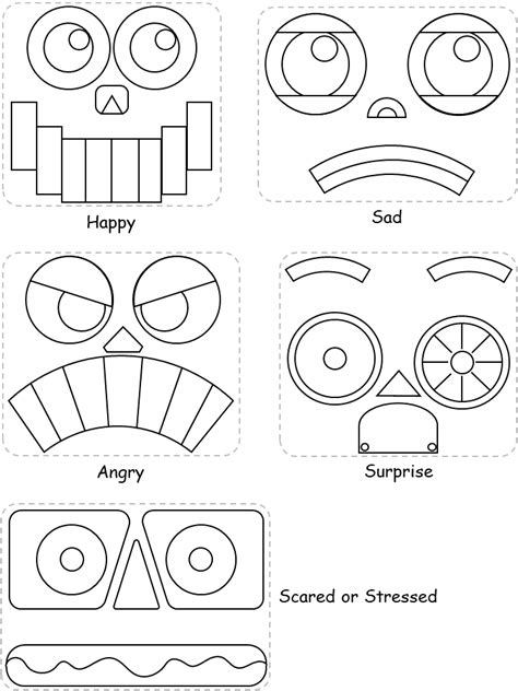 Printable Template: Emotion-Bot Paper Craft