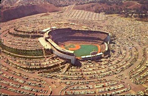 Aerial view of Dodger Stadium, Los Angeles, 1962 | Dodger stadium, Los ...