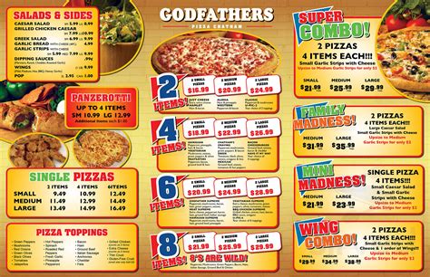 Godfathers Pizza Chatham menu in Chatham, Ontario, Canada