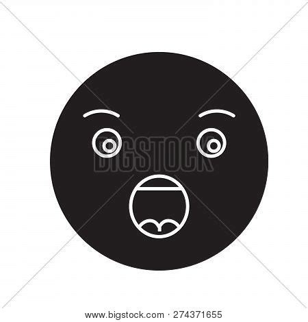 Anguished Emoji Black Vector & Photo (Free Trial) | Bigstock