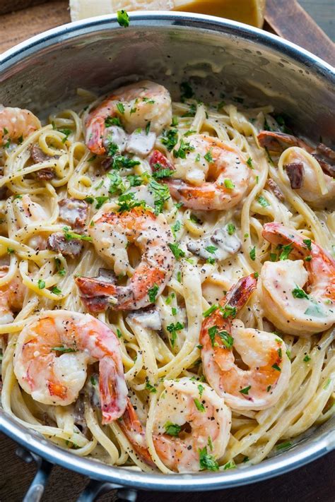 Creamy Shrimp Alfredo Linguine | Recipe | Summer seafood recipes, Linguine recipes, Cooking recipes