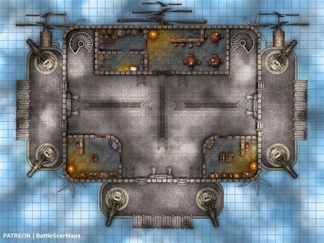 Floating Fortress Battle Map, Dnd Battle Map, D&D, Battlemap, Dungeons and Dragons, 5e, Roll20 ...