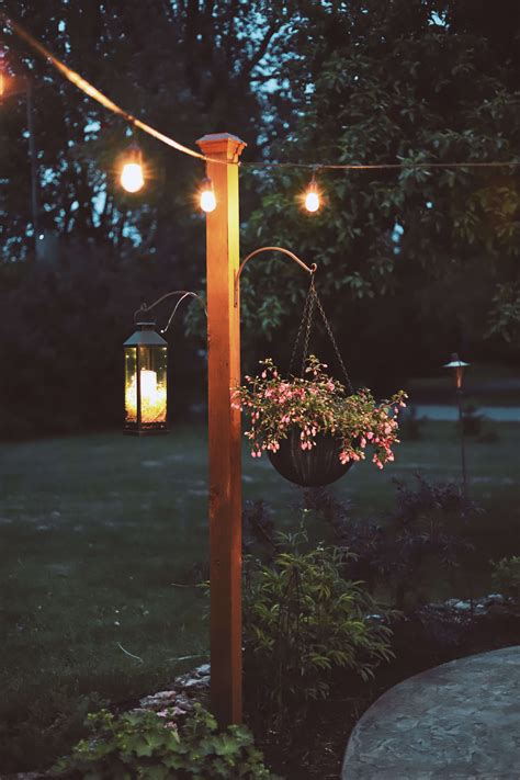 DIY Garden Posts for String Lights - Cedar & Stone Farmhouse