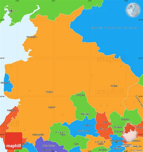 Lancashire Political Map