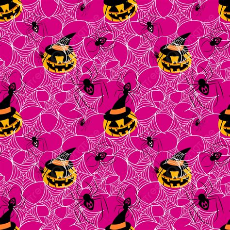 Halloween Pumpkin And Spider Seamless Pattern Background, Backdrop, Set ...