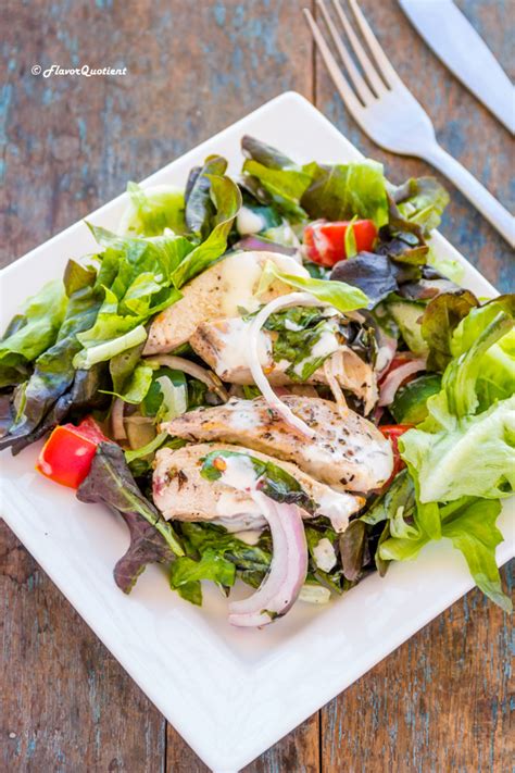 Grilled Chicken Salad with Ranch Dressing *Video Recipe* - Flavor Quotient