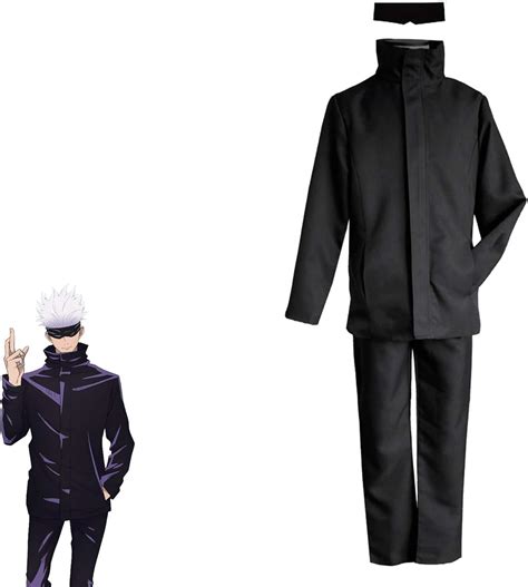 Jujutsu Kaisen Gojo Satoru Cosplay Costume,Anime Top Pants Eyeshade Suit Halloween Costume for ...