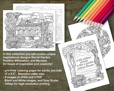 Secret Garden Coloring Page Printable Adult Coloring Books - Etsy