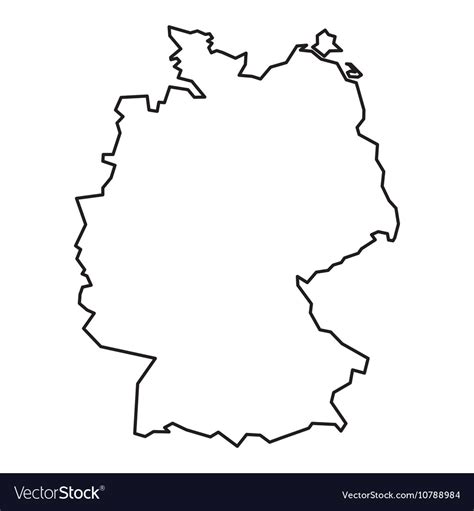 Black contour map of germany Royalty Free Vector Image