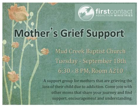 New! "Mothers Grief Support" Group - First Contact Ministries- Western ...