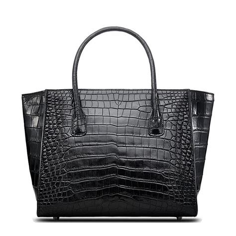 Alligator Skin Top Handle Handbag Tote Bag