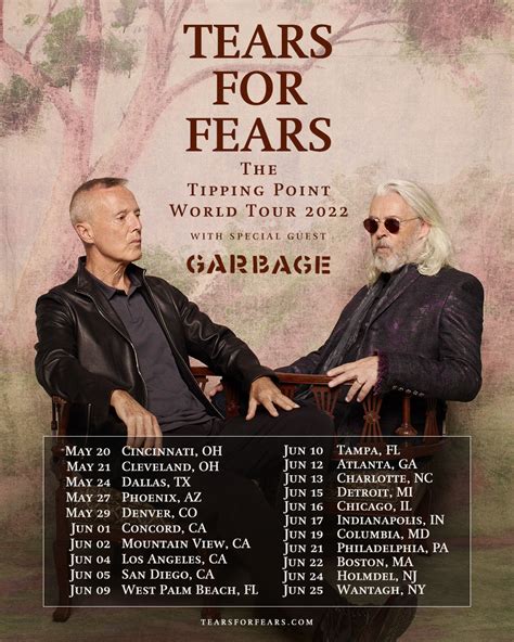 Tears For Fears Announce Spring 2022 Tour Dates Featuring Garbage, First U.S Shows In 5 Years ...