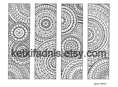 Coloring Bookmarks Mandala Bookmarks Coloring Page Instant - Etsy