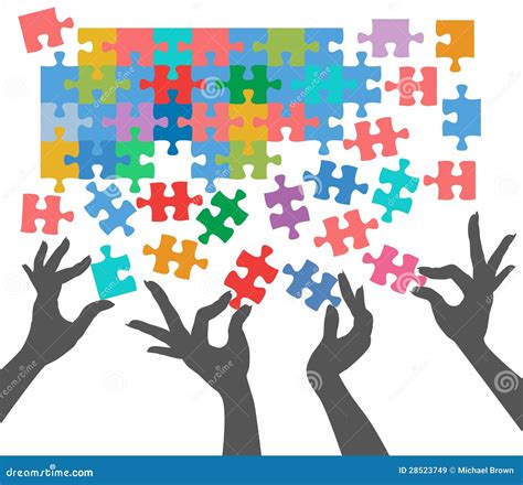 People Join To Find Puzzle Connections Stock Vector - Illustration of isolated, women: 28523749