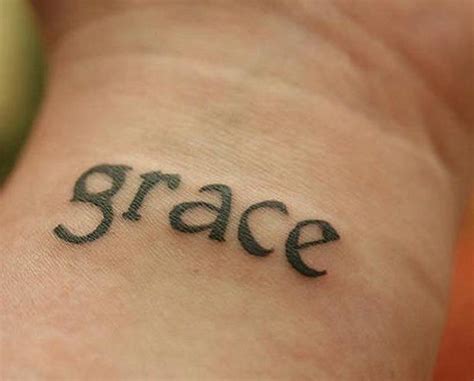 grace. | Grace tattoos, Wrist tattoos, Tattoo lettering