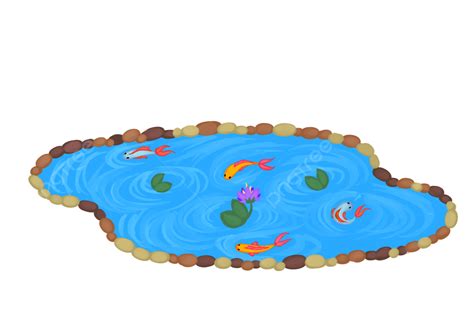 Fish Pond Clipart Transparent Background, Fish Pond, Water Lily Pond, Pond PNG Transparent ...