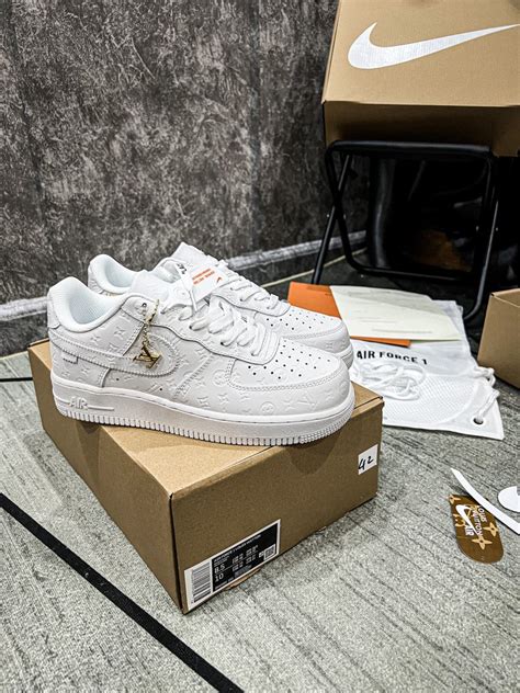 Giày Louis Vuitton x Nike Air Force 1 Low By Virgil Abloh ‘White’ Like Auth