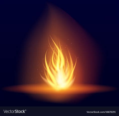 Burning bonfire hot flickering flame Royalty Free Vector