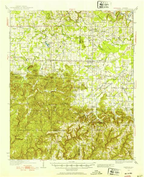 Danville, Alabama 1935 (1953) USGS Old Topo Map Reprint 15x15 AL Quad ...