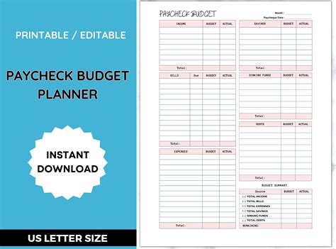 Financial planner bill tracker spending tracker printable expense tracker budget template a4 a5 ...